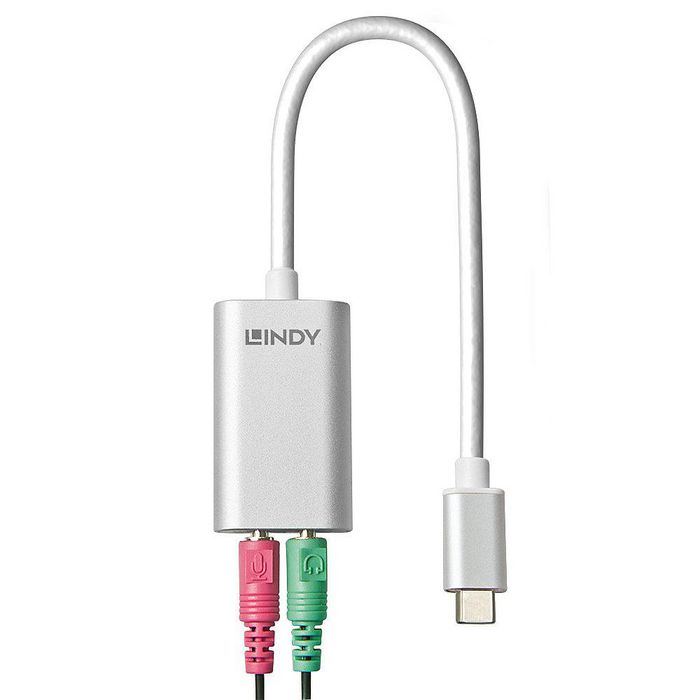 Lindy Adaptateur USB-C vers Jack 3,5 mm - Convertisseur Audio pour Casque et Microphone Lindy Adaptateur USB-C vers Jack 3,5 mm - Convertisseur Audio pour Casque et Microphone