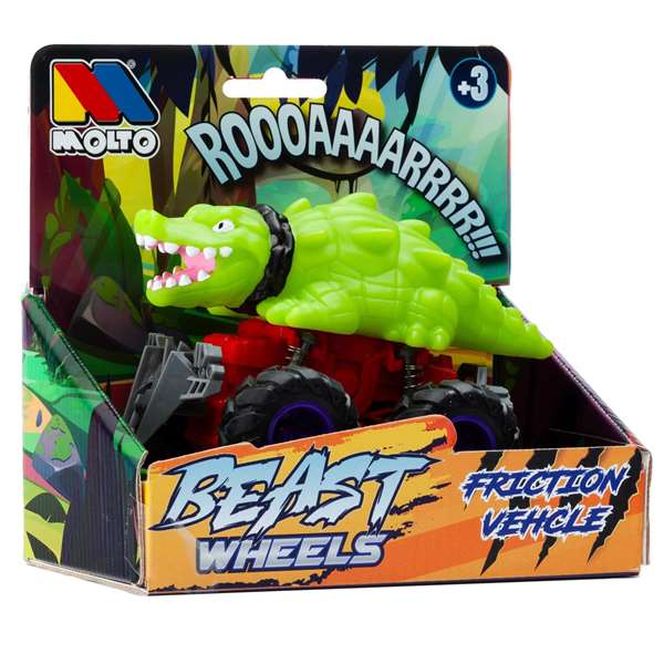 Molto Beast Wheels Véhicules à Friction Animale - 15x5 cm - Modèles en Assortiment Aléatoire (Pack de ?), Jouet en Plastique et Métal