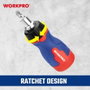 Workpro Destornillador corto de carraca 8 en 1