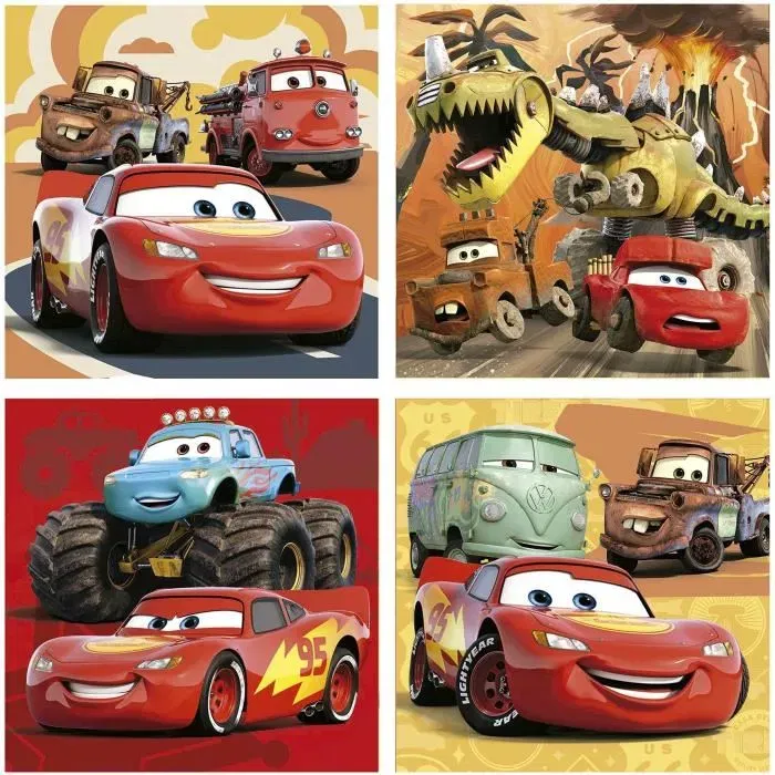 Educa - Puzzle Progressif Disney-Pixar Cars - Malette de 4 Puzzles (12, 16, 20, 25 pièces) - Dimensions 16x16 cm - Enfant à partir de 3 ans