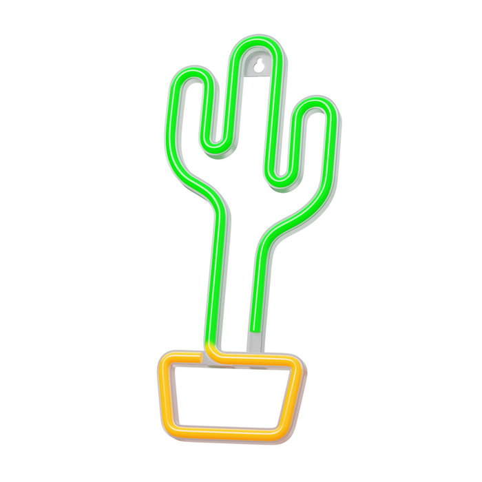 Forever Lampe LED Néon Cactus avec Support de Bureau - Orange - Forever Light Forever Lampe LED Néon Cactus avec Support de Bureau - Orange - Forever Light