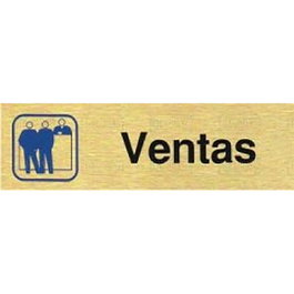 DUVER Plaque en Aluminium Or VENTAS 150x45 mm