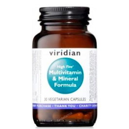 VIRIDIAN HIGH FIVE FORMULA Multivitamines et Minéraux 30 Capsules Végétales