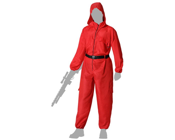 Disfraz Ladrón Rojo Adulto Mono con Capucha XL