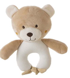 Creaciones Llopis Jouet d'éveil sonajero en forme d'ours 18 cm couleur beige pour bébé dès 3 ans