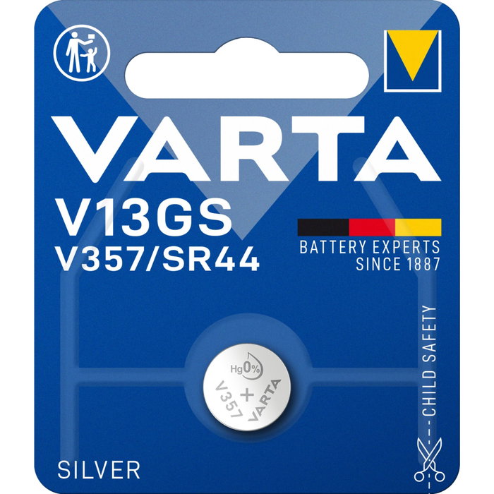 Varta Pile bouton Silver Oxide V13GS/V357/SR44 Varta Pile bouton Silver Oxide V13GS/V357/SR44