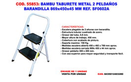 BAMBU Tabouret en métal 2 marches SF0602A