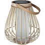 Marta - Lampe solaire extérieure et intérieure effet flamme - Bambou naturel beige - Étanche - Recharge USB et panneau solaire