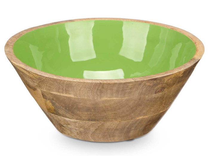 GIFTDECOR Bol en bois de manguier vert 24 cm (Set de 6)