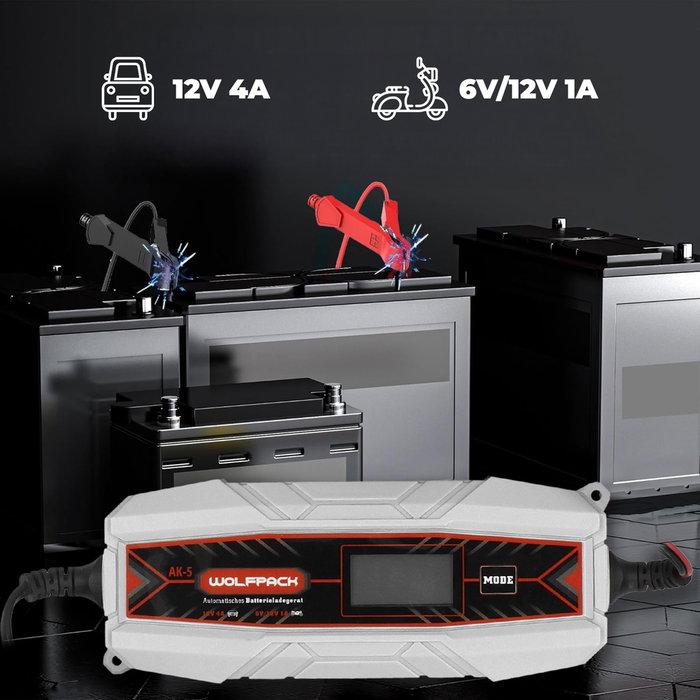 WOLFPACK LINEA PROFESIONAL Chargeur de batterie automatique 4/12V 10-10Ah