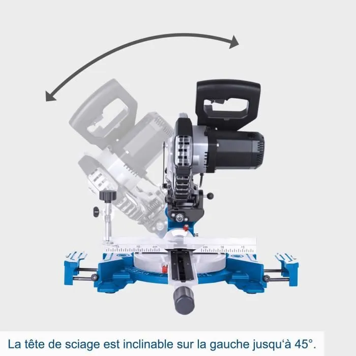 Scheppach HM 185 Scie à onglet radiale 1400 W avec laser, lame Ø 185 mm pour bois, largeur de coupe 240 mm