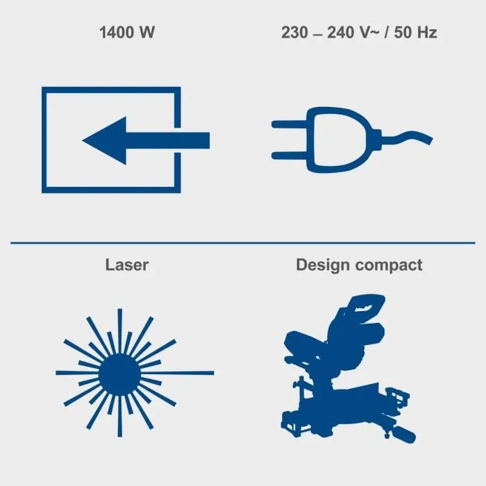 Scheppach HM 185 Scie à onglet radiale 1400 W avec laser, lame Ø 185 mm pour bois, largeur de coupe 240 mm