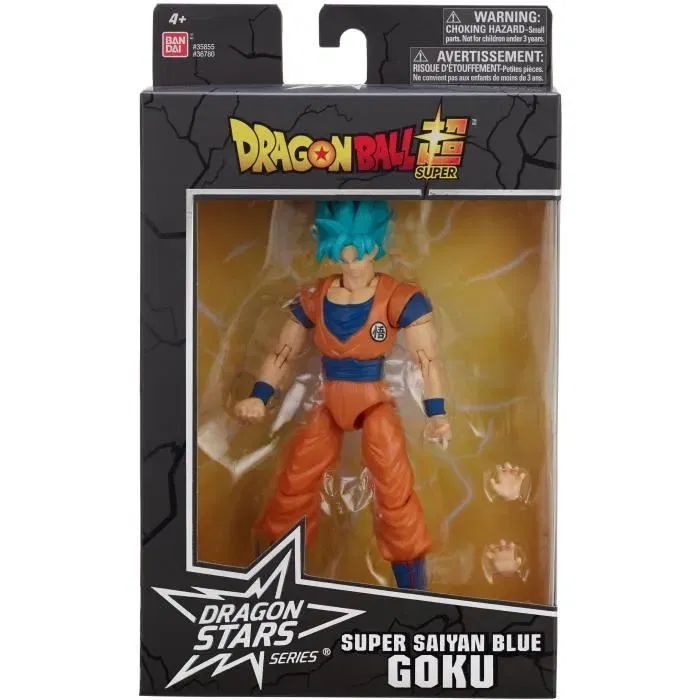 Bandai Figurine Dragon Stars Super Saiyan Blue Goku Dragon Ball Super 17 cm avec 16 points d'articulation et mains supplémentaires