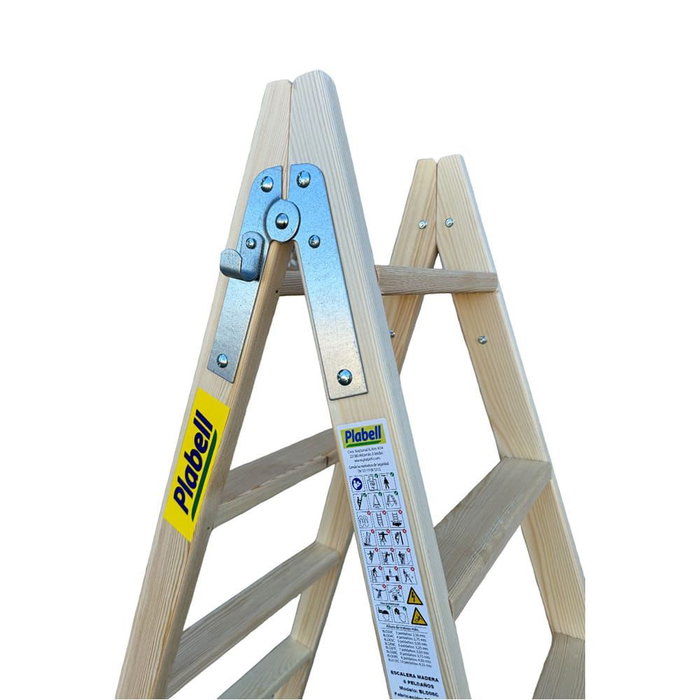 Plabell Échelle pliante à 8 marches bld-8 Bois 214 x 31/62 cm