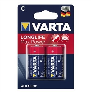 VARTA 4714101402 Piles Alcalines LR14 C Longlife Max Power 2 unités pour équipements audio et jouets VARTA 4714101402 Piles Alcalines LR14 C Longlife Max Power 2 unités pour équipements audio et jouets