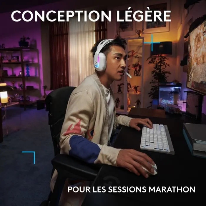 Logitech G G522 LIGHTSPEED Casque gaming sans fil Blanc