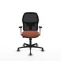Chaise Alfera Synchrone/Traslack Maille/tissu Marron Maille Noir Base en nylon noir Accoudoirs noirs et blancs Sans appui-tête Roulettes 65mm pour moquette