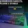 The G-Lab KEYZ CAESIUM TKL WIRELESS - Clavier gamer sans fil compact AZERTY - Noir - Anti-ghosting et rétroéclairage