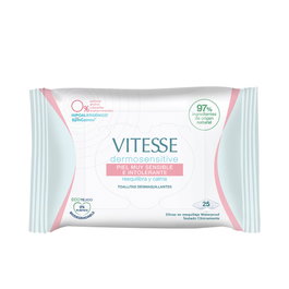 Vitesse Dermosensitive Lingettes Démaquillantes Peaux Sensibles Rééquilibrent Apaisent 25 Unités