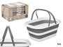 Kipit Panier Pliable Ovalé avec Poignées 8,5L Gris et Blanc 38x28x17,5 cm Plastique PP/TPR (Set de 12)