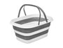 Kipit Panier Pliable Ovalé avec Poignées 8,5L Gris et Blanc 38x28x17,5 cm Plastique PP/TPR (Set de 12)