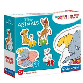 Clementoni - Mon Premier Puzzle Disney Animal Friends - 4 Puzzles Progressifs avec 3, 6, 9 et 12 Pièces Épaisses - À partir de 2 ans