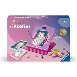 Ravensburger Coffret CreArt Atelier Peinture par Numéros 25574 avec Peinture Dorée et Chevalet Réglable - Loisir Créatif Enfants dès 7 Ans - 2 Tableaux