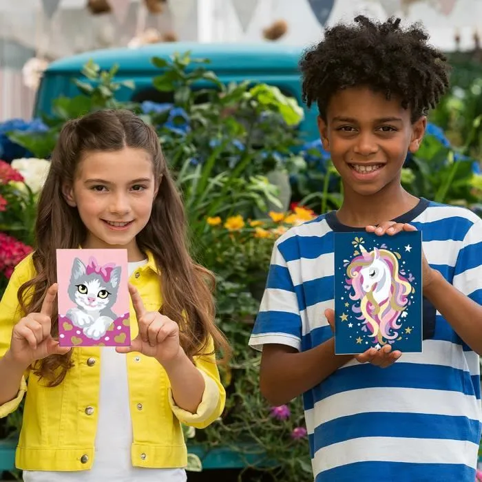 Ravensburger Coffret CreArt Atelier Peinture par Numéros 25574 avec Peinture Dorée et Chevalet Réglable - Loisir Créatif Enfants dès 7 Ans - 2 Tableaux