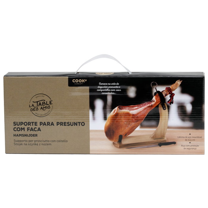 Cook Concept Jamonero avec couteau en bois de caoutchouc BISTROT Cook Concept Jamonero avec couteau en bois de caoutchouc BISTROT