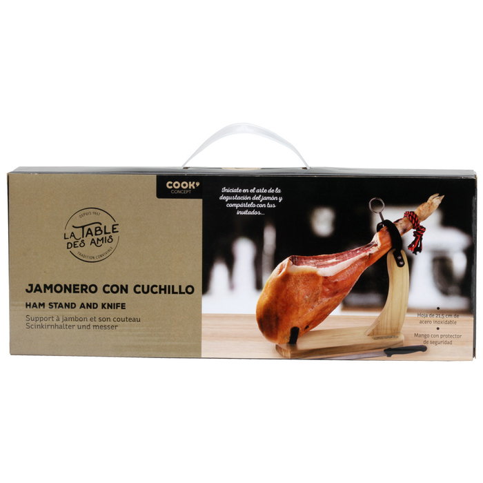 Cook Concept Jamonero avec couteau en bois de caoutchouc BISTROT Cook Concept Jamonero avec couteau en bois de caoutchouc BISTROT