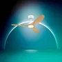 Philips Olas - Ventilateur de plafond 132 cm à pales fixes - Blanc et bois - Avec LED intégrée et télécommande - Moteur CC réversible et silencieux