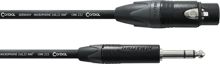 CORDIAL Câble audio jack stéréo/XLR femelle 2,5 m CORDIAL Câble audio jack stéréo/XLR femelle 2,5 m