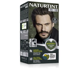 Naturtint MEN Teinture sans ammoniaque N°3N Châtain Foncé pour Homme et Barbe, Couverture Cheveux Blancs