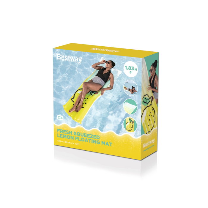 Bestway 44122 Matelas Gonflable Citron 183x69 cm Plage et Piscine