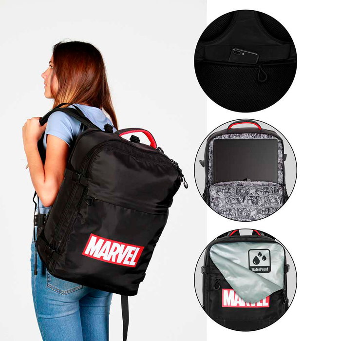 Karactermania Mochila Mercury Sac à Dos Marvel Comics 33 x 23 x 47 cm - Grand Capacité Voyage, Compartiment Ordinateur 17", Imperméable