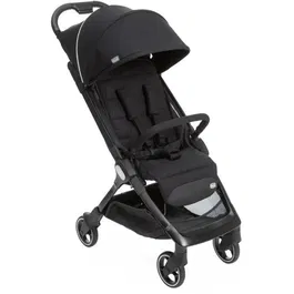 Chicco - Poussette Canne We 4 Roues - Ultra-légère 5.5 kg - Pliable d'une Main - Homologuée 22 kg - Compatible Sièges-auto Kory/First-Seat - Noir