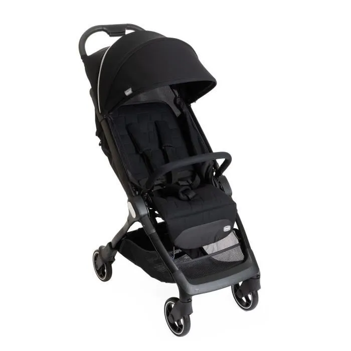 Chicco - Poussette Canne We 4 Roues - Ultra-légère 5.5 kg - Pliable d'une Main - Homologuée 22 kg - Compatible Sièges-auto Kory/First-Seat - Noir