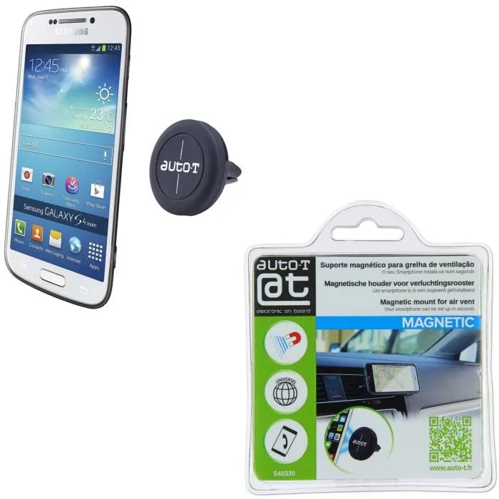 Auto T Support magnétique compact pour smartphones noir