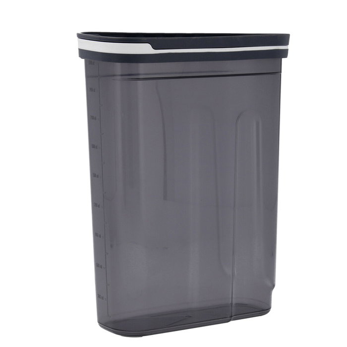 Quid Grand Récipient en Plastique City 2700 mL - 19,9x9,5x25,5 cm - Gris - Conservation produits secs - Tapa cierre pression - Design moderne Quid Grand Récipient en Plastique City 2700 mL - 19,9x9,5x25,5 cm - Gris - Conservation produits secs - Tapa cierre pression - Design moderne