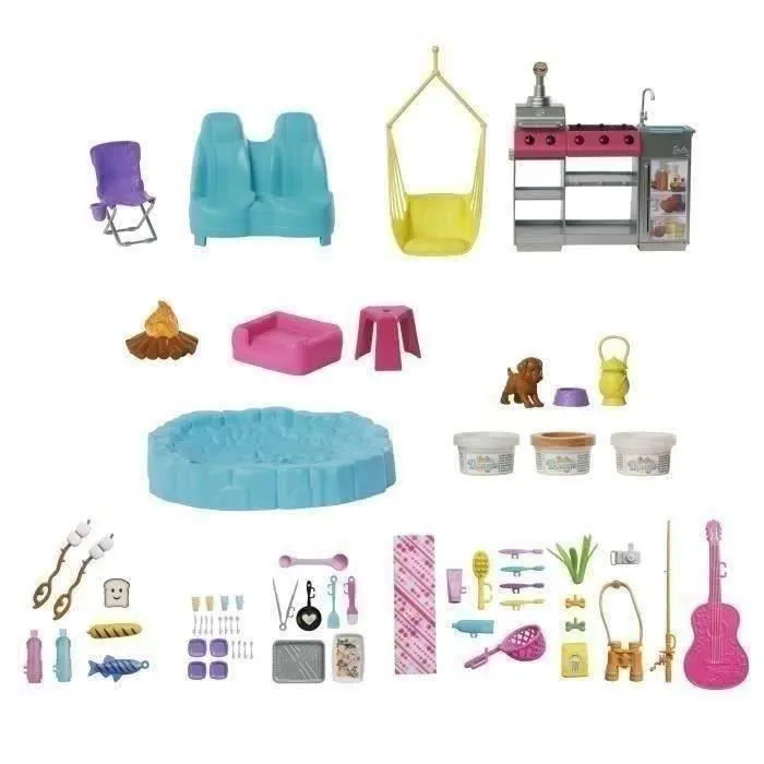 Barbie - Coffret Camping-Car de Rêve avec plus de 60 accessoires - HRJ78 - Jouet d'aventure pour enfants à partir de 3 ans