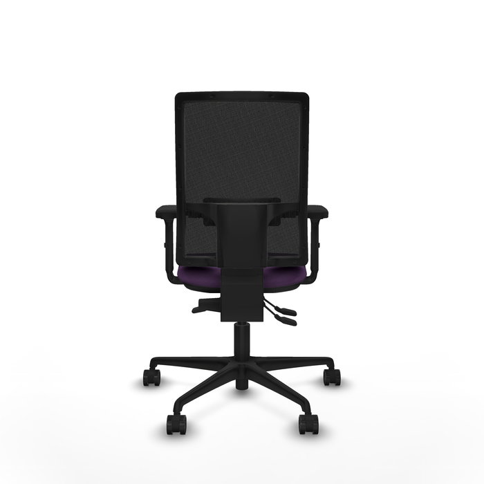 Chaise Bormate Asynchrone tissu Pourpre Maille Noir Base en nylon noir Accoudoir 2D Sans appui-tête Roulettes 65mm nylon