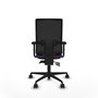 Chaise Bormate Asynchrone tissu Pourpre Maille Noir Base en nylon noir Accoudoir 2D Sans appui-tête Roulettes 65mm nylon