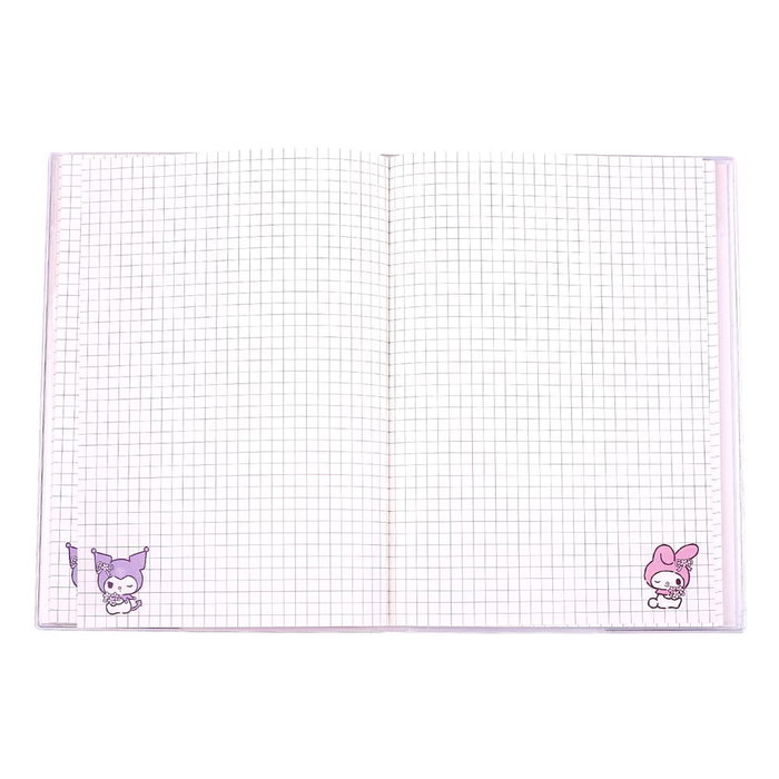 Sanrio carnet Kuromi & My Melody Pastel Flower Holographic Checkered
