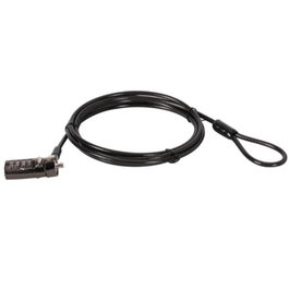Conceptronic CUSTODIO01BN Câble de Sécurité pour Ordinateur Portable avec Verrou à Combinaison, Compatible Nano Lock, 1,8 m, Noir