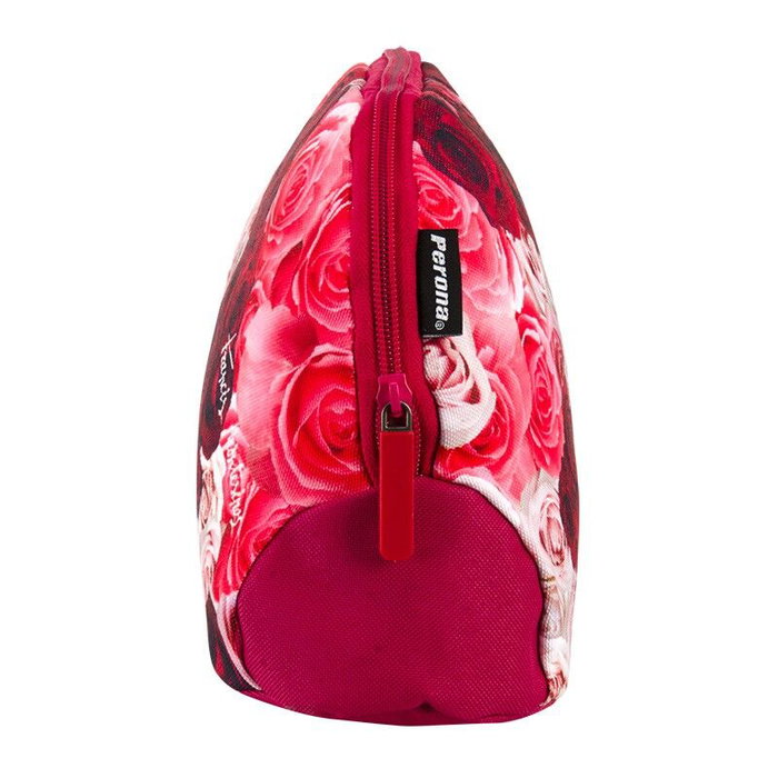 PERONA Nécessaire de voyage en polyester avec poche intérieure et fermeture à glissière - 28.5x19x10 cm - Coloris Roses PERONA Nécessaire de voyage en polyester avec poche intérieure et fermeture à glissière - 28.5x19x10 cm - Coloris Roses