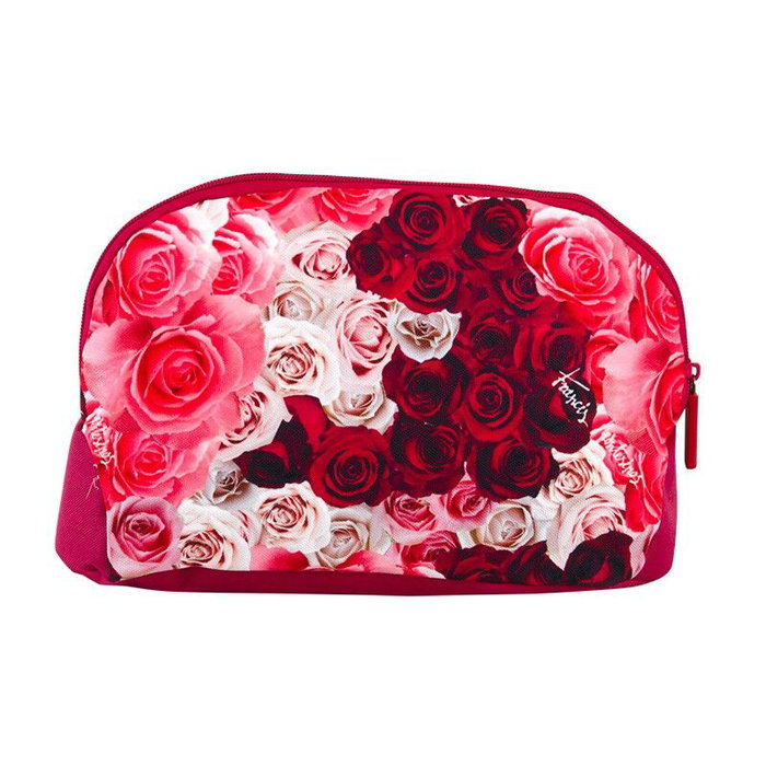 PERONA Nécessaire de voyage en polyester avec poche intérieure et fermeture à glissière - 28.5x19x10 cm - Coloris Roses PERONA Nécessaire de voyage en polyester avec poche intérieure et fermeture à glissière - 28.5x19x10 cm - Coloris Roses
