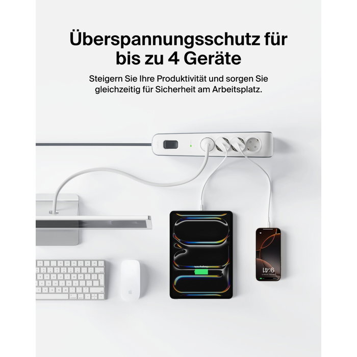 Belkin BSV400vf2M-V2 Multiprise 4 prises Schuko avec protection contre les surtensions Belkin BSV400vf2M-V2 Multiprise 4 prises Schuko avec protection contre les surtensions
