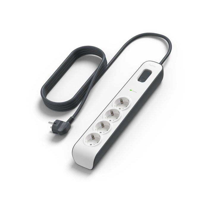 Belkin BSV400vf2M-V2 Multiprise 4 prises Schuko avec protection contre les surtensions Belkin BSV400vf2M-V2 Multiprise 4 prises Schuko avec protection contre les surtensions