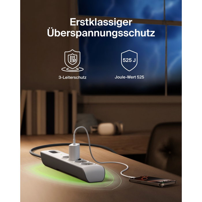 Belkin BSV400vf2M-V2 Multiprise 4 prises Schuko avec protection contre les surtensions Belkin BSV400vf2M-V2 Multiprise 4 prises Schuko avec protection contre les surtensions