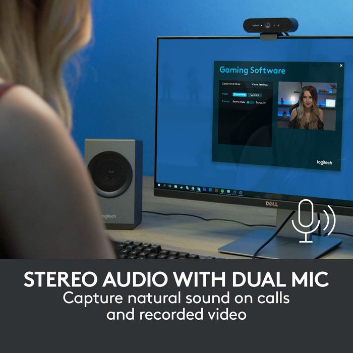 Logitech BRIO Webcam USB 4K/30 FPS et 1080p/60 FPS pour Streaming avec IA, XSplit et Désencombrement de l'Arrière-Plan Logitech BRIO Webcam USB 4K/30 FPS et 1080p/60 FPS pour Streaming avec IA, XSplit et Désencombrement de l'Arrière-Plan